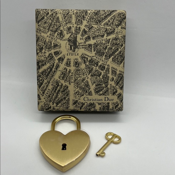 Dior Accessories - Dior Gold Heart Padlock and Key Set